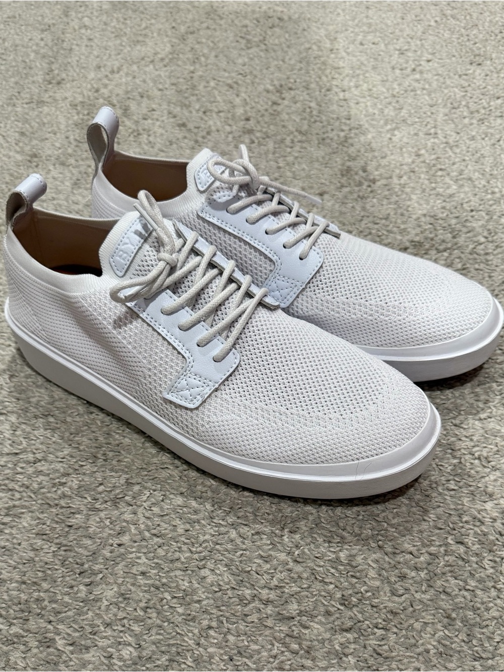BYLT Basics Men's Knit Lace-Up Sneakers - White